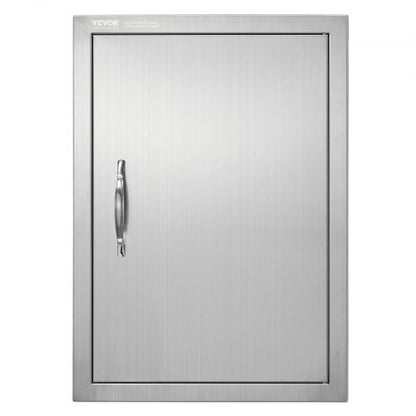 VEVOR BBQ Access Door, 17W x 24H Inch Single Outdoor Kitchen Door, Stainless Steel Flush Mount Door, Wall Vertical Door with Handle, for BBQ Island, Grilling Station, Outside Cabinet - DMMBSCJMYS174RNRPV0 - view 2