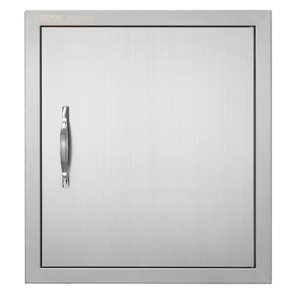 VEVOR BBQ Access Door, 18W x 20H Inch Single Outdoor Kitchen Door, Stainless Steel Flush Mount Door, Wall Vertical Door with Handle and Hook, for BBQ Island, Grilling Station, Outside Cabinet - DMMBSCJMYS18Q96CIV0 - view 1