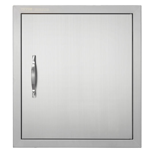VEVOR BBQ Access Door, 18W x 20H Inch Single Outdoor Kitchen Door, Stainless Steel Flush Mount Door, Wall Vertical Door with Handle and Hook, for BBQ Island, Grilling Station, Outside Cabinet - DMMBSCJMYS18Q96CIV0 - view 1