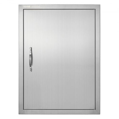 VEVOR BBQ Access Door, 20W x 27H Inch Single Outdoor Kitchen Door, Stainless Steel Flush Mount Door, Wall Vertical Door with Handle, for BBQ Island, Grilling Station, Outside Cabinet - DMMBSCJMYS20IJMLFV0 - view 2