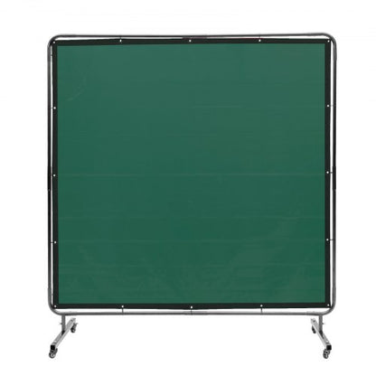 VEVOR Welding Screen with Frame, 6' x 6' Welding Curtain Screen, Flame-Resistant Vinyl Welding Protection Screen on 4 Swivel Wheels (2 Lockable), Moveable & Professional for Workshop/Industrial, Green - DMSHJPF6X6YC3B64MV0 - view 2
