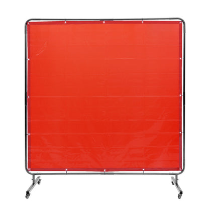 VEVOR Welding Screen with Frame, 6' x 6' Welding Curtain Screen, Flame-Resistant Vinyl Welding Protection Screen on 4 Swivel Wheels (2 Lockable), Moveable & Professional for Workshop/Industrial, Red - DMSHJPF6X6YCSUE9VV0 - view 10