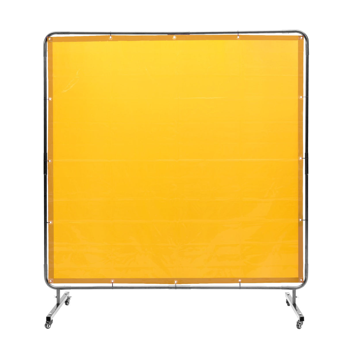 VEVOR Welding Screen with Frame, 6' x 6' Welding Curtain Screen, Flame-Resistant Vinyl Welding Protection Screen on 4 Swivel Wheel (2 Lockable), Moveable & Professional for Workshop/Industrial, Yellow - DMSHJPF6X6YCWE2S4V0 - view 1
