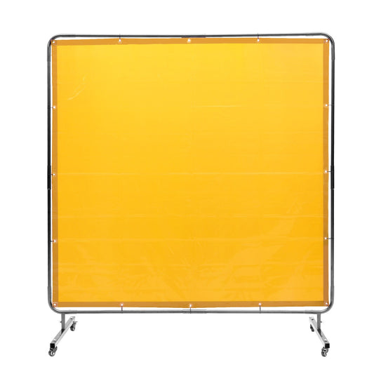 VEVOR Welding Screen with Frame, 6' x 6' Welding Curtain Screen, Flame-Resistant Vinyl Welding Protection Screen on 4 Swivel Wheel (2 Lockable)