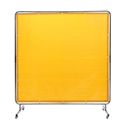 VEVOR Welding Screen with Frame, 6' x 6' Welding Curtain Screen, Flame-Resistant Vinyl Welding Protection Screen on 4 Swivel Wheel (2 Lockable), Moveable & Professional for Workshop/Industrial, Yellow - DMSHJPF6X6YCWE2S4V0 - view 10