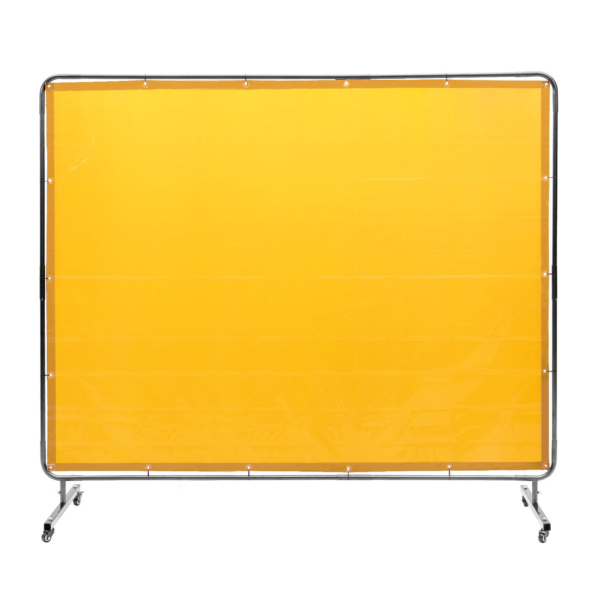 VEVOR Welding Screen with Frame, 6' x 8' Welding Curtain Screen, Flame-Resistant Vinyl Welding Protection Screen on 4 Swivel Wheel (2 Lockable), Moveable & Professional for Workshop/Industrial, Yellow - DMSHJPF6X8YC6Z0XNV0 - view 1