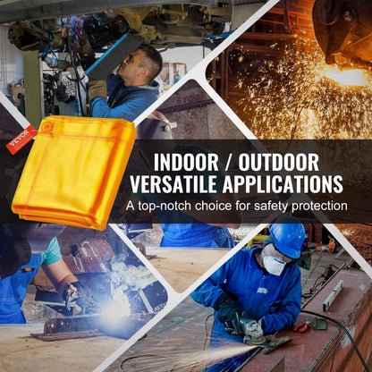 VEVOR Welding Screen with Frame, 6' x 8' Welding Curtain Screen, Flame-Resistant Vinyl Welding Protection Screen on 4 Swivel Wheel (2 Lockable), Moveable & Professional for Workshop/Industrial, Yellow - DMSHJPF6X8YC6Z0XNV0 - view 7