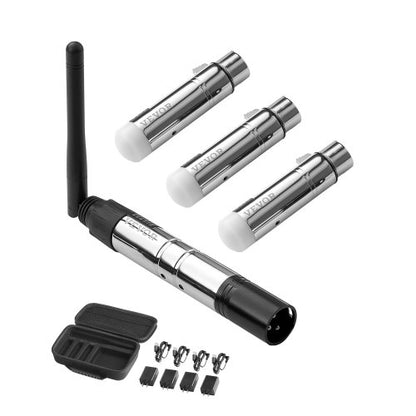 VEVOR DMX Wireless Receiver, 3 Receivers & 1 Transmitter, 2.4G ISM Band, 656 ft Transmission Range, with Bag and Adapter, Wireless Stage Lighting Control, for LED Stage Party DJ Bar Lighting, Silver - DMXWXJSQFSJSF91ZTV1 - view 2