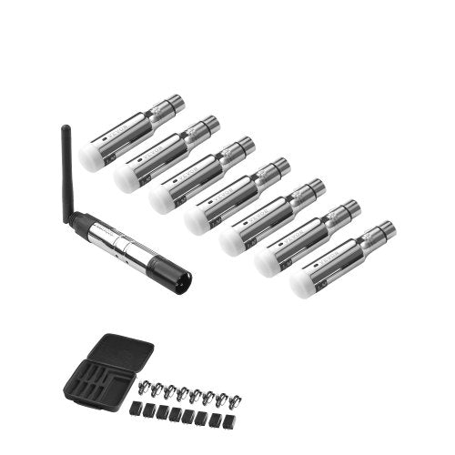 VEVOR DMX Wireless Receiver, 7 Receivers & 1 Transmitter, 2.4G ISM Band, 656 ft Transmission Range, Rechargeable Battery, Wireless Stage Lighting Control, for LED Stage Party DJ Bar Lighting, Silver - DMXWXJSQFSJSMXOL2V1 - view 2