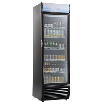 VEVOR Commercial Merchandiser Refrigerator, 14.8 Cu.Ft / 420L Beverage Refrigerator Cooler Merchandiser, Glass Door Display Refrigerator Upright Fridge with 5 Adjustable Shelves, Customizable Lightbox - DMYLZSBX148C6X3QNV1 - view 2