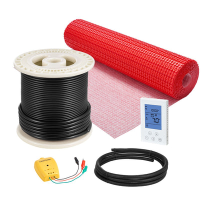 VEVOR 50 sqft Floor Heating Mat System, 120V Electric Radiant Heated Floor System, with Decoupling Membrane & Smart Control Thermostat & Alarm, Easy Installation for Tile, Stone, Vinyl - DNDLJOMTJHJOCRX87001V6 - view 1