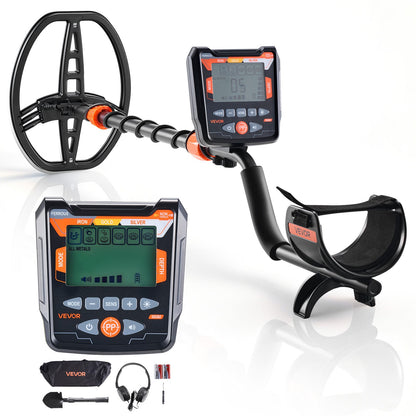 VEVOR Metal Detector for Adults, 10", Professional High Accuracy Gold Detector, IP68 Waterproof Search Coil with Display, Headphones, 5 Modes, Adjustable Length, for Detecting Gold Treasure Hunting - DPJSTCQJB10ID7GHN001V9 - view 1