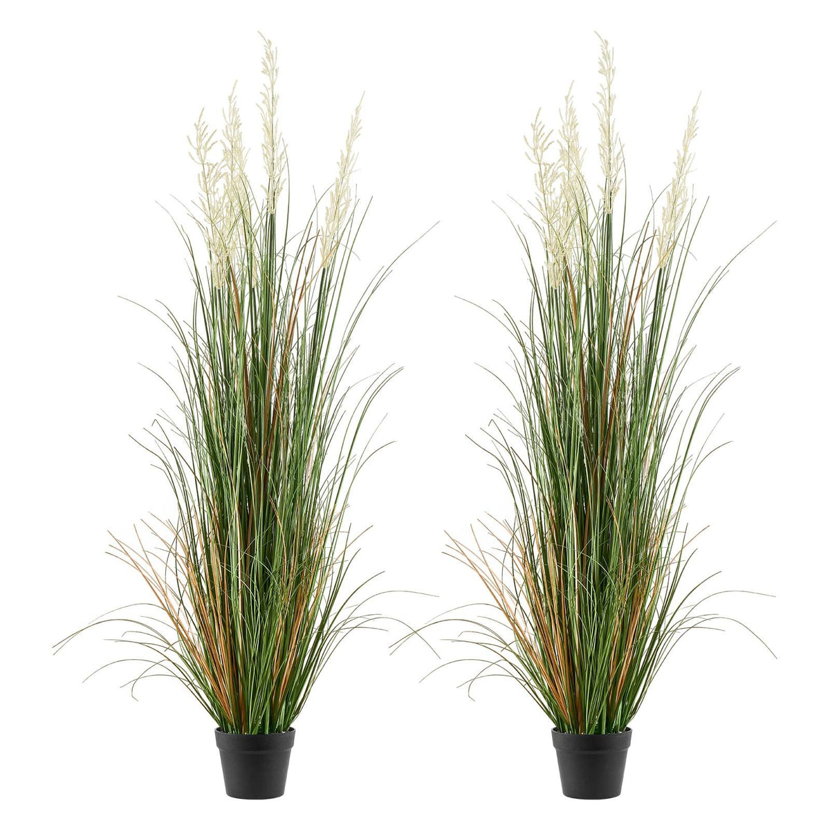 VEVOR Artificial Grass Plant, 2 Pack 59 inch Faux Reed Flower Grass in Pot, Premium PVC Fake Greenery Shrubs Plant for Indoor Outdoor House Home Garden Office Room Décor, Housewarming, Green - DPKLWHLS59IND2ABK001V0 - view 1