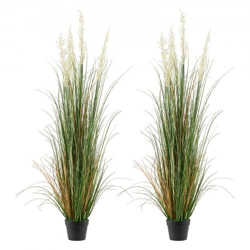VEVOR Artificial Grass Plant, 2 Pack 59 inch Faux Reed Flower Grass in Pot, Premium PVC Fake Greenery Shrubs Plant for Indoor Outdoor House Home Garden Office Room Décor, Housewarming, Green - DPKLWHLS59IND2ABK001V0 - view 2