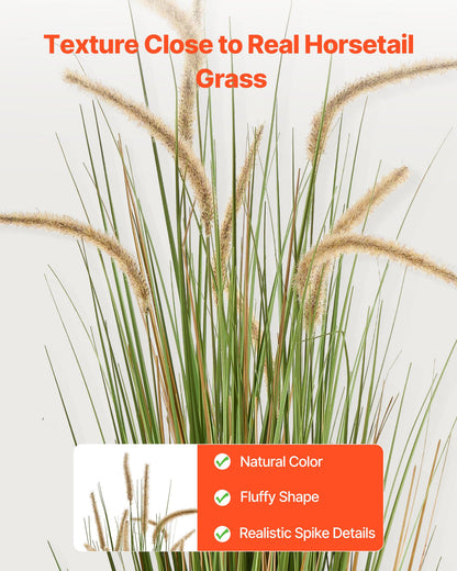 VEVOR Artificial Grass Plant, 2 Pack 47 inch Horsetail Reed Grass in Pot, Premium PVC Faux Fake Greenery Shrubs Plant for Indoor Outdoor House Home Garden Office Room Décor, Housewarming, Green - DPKMWCLS47INQSMT0001V0 - view 4