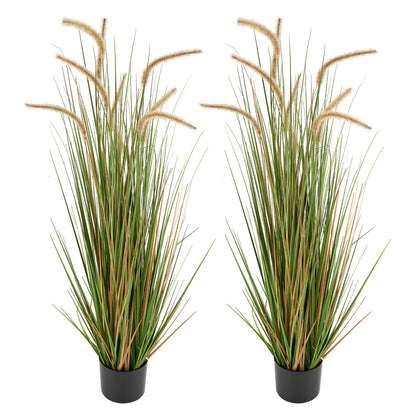 VEVOR Artificial Grass Plant, 2 Pack 47 inch Horsetail Reed Grass in Pot, Premium PVC Faux Fake Greenery Shrubs Plant for Indoor Outdoor House Home Garden Office Room Décor, Housewarming, Green - DPKMWCLS47INQSMT0001V0 - view 10