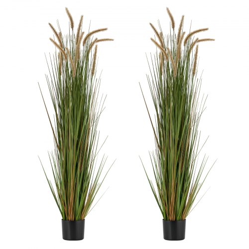 VEVOR Artificial Grass Plant, 2 Pack 59 inch Horsetail Reed Grass in Pot, Premium PVC Faux Fake Greenery Shrubs Plant for Indoor Outdoor House Home Garden Office Room Décor, Housewarming, Green - DPKMWCLS59INN4HXO001V0 - view 2