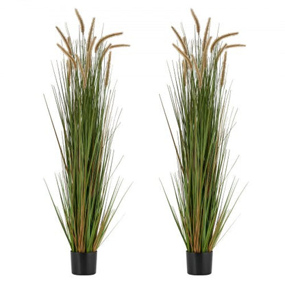 VEVOR Artificial Grass Plant, 2 Pack 59 inch Horsetail Reed Grass in Pot, Premium PVC Faux Fake Greenery Shrubs Plant for Indoor Outdoor House Home Garden Office Room Décor, Housewarming, Green - DPKMWCLS59INN4HXO001V0 - view 2