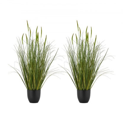 VEVOR Artificial Grass Plant, 2 Pack 35 inch Cattail Grass in Pot, Premium PVC Faux Fake Greenery Shrubs Plant for Indoor Outdoor House Home Garden Office Room Décor, Housewarming, Green - DPKXPLWCLS35CCHPH001V0 - view 2