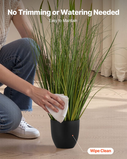 VEVOR Artificial Grass Plant, 2 Pack 35 inch Cattail Grass in Pot, Premium PVC Faux Fake Greenery Shrubs Plant for Indoor Outdoor House Home Garden Office Room Décor, Housewarming, Green - DPKXPLWCLS35CCHPH001V0 - view 6