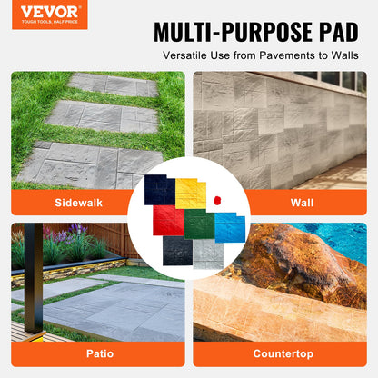 VEVOR Concrete Stamps Mat, 24 x 24 in, 7 pcsConcrete Texturing Skin Polyurethane Stamp Stone Tile Texture Mat, Slate floor Imprint Seamless Stamp Concrete Molds for Outdoor Decorative, Muti-color - DPMJCSFX7PCS55GGOV0 - view 3