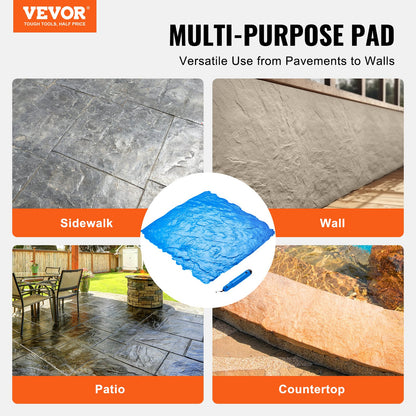 VEVOR Concrete Stamps Mat, 24 x 24 in, Concrete Texturing Skin Polyurethane Stamp Stone Tile Texture Mat, Slate floor Imprint Seamless Stamp Concrete Molds for Outdoor Decorative, Blue - DPMJLSFX1PCS06SKDV0 - view 3