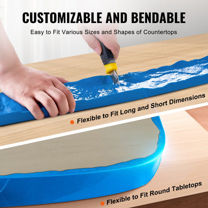 VEVOR Concrete Stamps, 91 x 3 inch, Concrete Molds Rectangular Polyurethane Stamp Stone Tile Texture Mat, Slate floor Imprint Seamless Stamp Mat Concrete Texturing Skin for Outdoor Decorative, Blue - DPMJLSTX1PCSXBLSXV0 - view 6