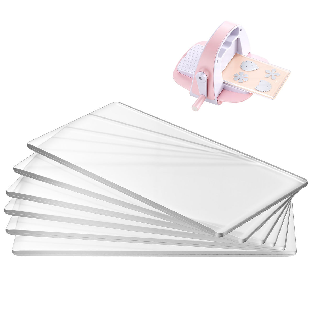 VEVOR Cutting Plates, 6 Pcs, 6.69 x 3.15 x 0.1 in, Clear Polycarbonate Material, Die Cut Pads Compatible with VEVOR Die Cutting and Embossing Machine KM-1830, for Scrapbooking and Card Making - DPPJ3INCHSD0Y8NQ5001V0 - view 1