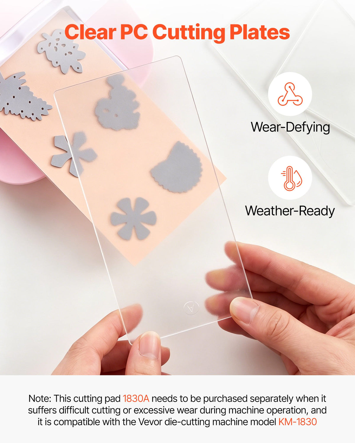VEVOR Cutting Plates, 6 Pcs, 6.69 x 3.15 x 0.1 in, Clear Polycarbonate Material, Die Cut Pads Compatible with VEVOR Die Cutting and Embossing Machine KM-1830, for Scrapbooking and Card Making - DPPJ3INCHSD0Y8NQ5001V0 - view 3