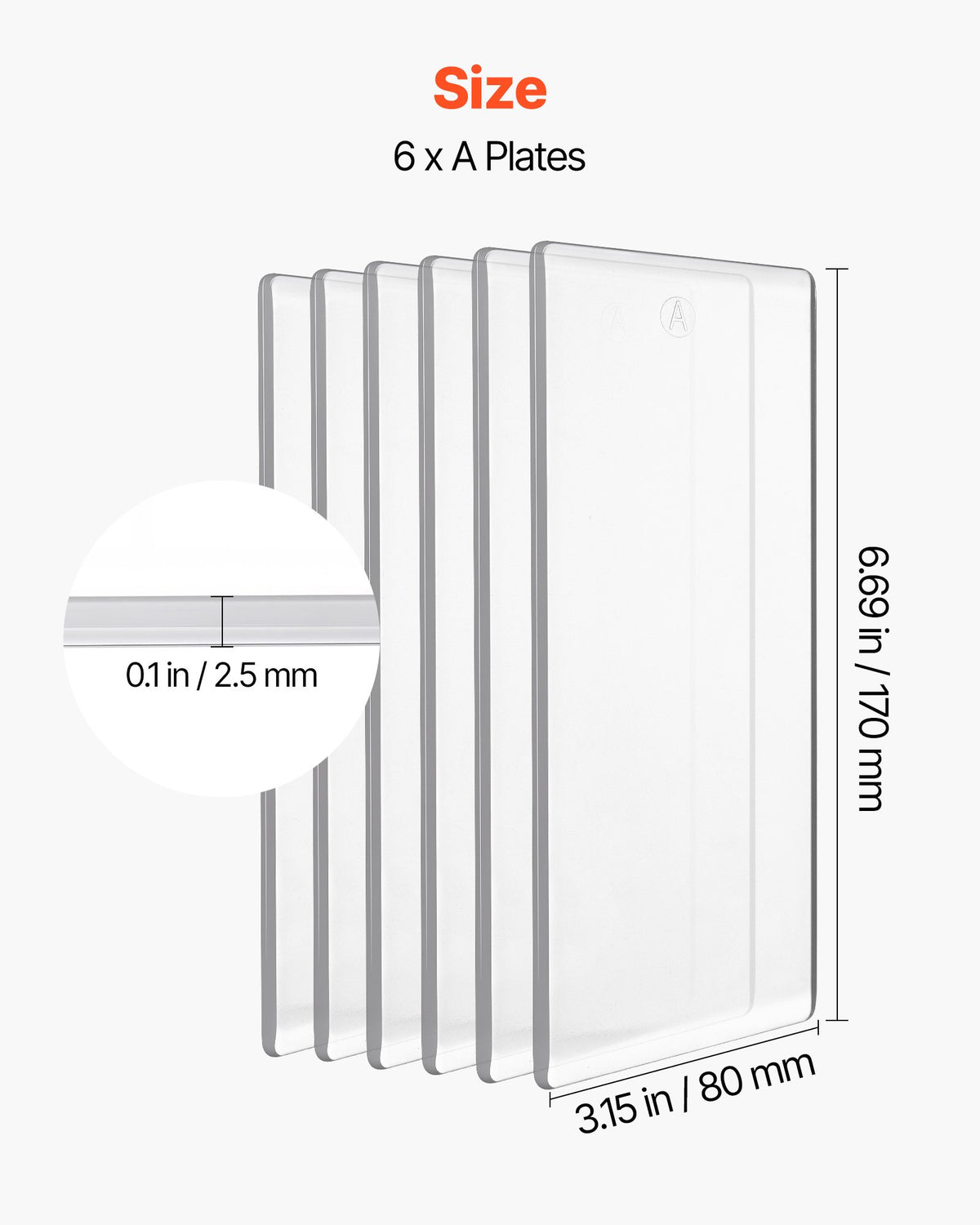 VEVOR Cutting Plates, 6 Pcs, 6.69 x 3.15 x 0.1 in, Clear Polycarbonate Material, Die Cut Pads Compatible with VEVOR Die Cutting and Embossing Machine KM-1830, for Scrapbooking and Card Making - DPPJ3INCHSD0Y8NQ5001V0 - view 4