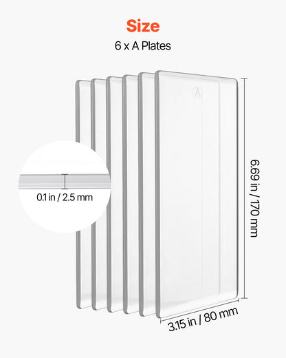 VEVOR Cutting Plates, 6 Pcs, 6.69 x 3.15 x 0.1 in, Clear Polycarbonate Material, Die Cut Pads Compatible with VEVOR Die Cutting and Embossing Machine KM-1830, for Scrapbooking and Card Making - DPPJ3INCHSD0Y8NQ5001V0 - view 4