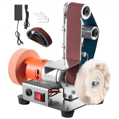 VEVOR 3-in-1 Mini Belt Sander, 13" x 1.2" Sanding Belt, 2.75" Grinding & Polishing Wheel Combo, 7-Speed Adjustable with Forward/Reverse Control for Woodworking, Jewelry Making, Knife Sharpening - DPSGJZHMNDGNUABOE001V1 - view 2