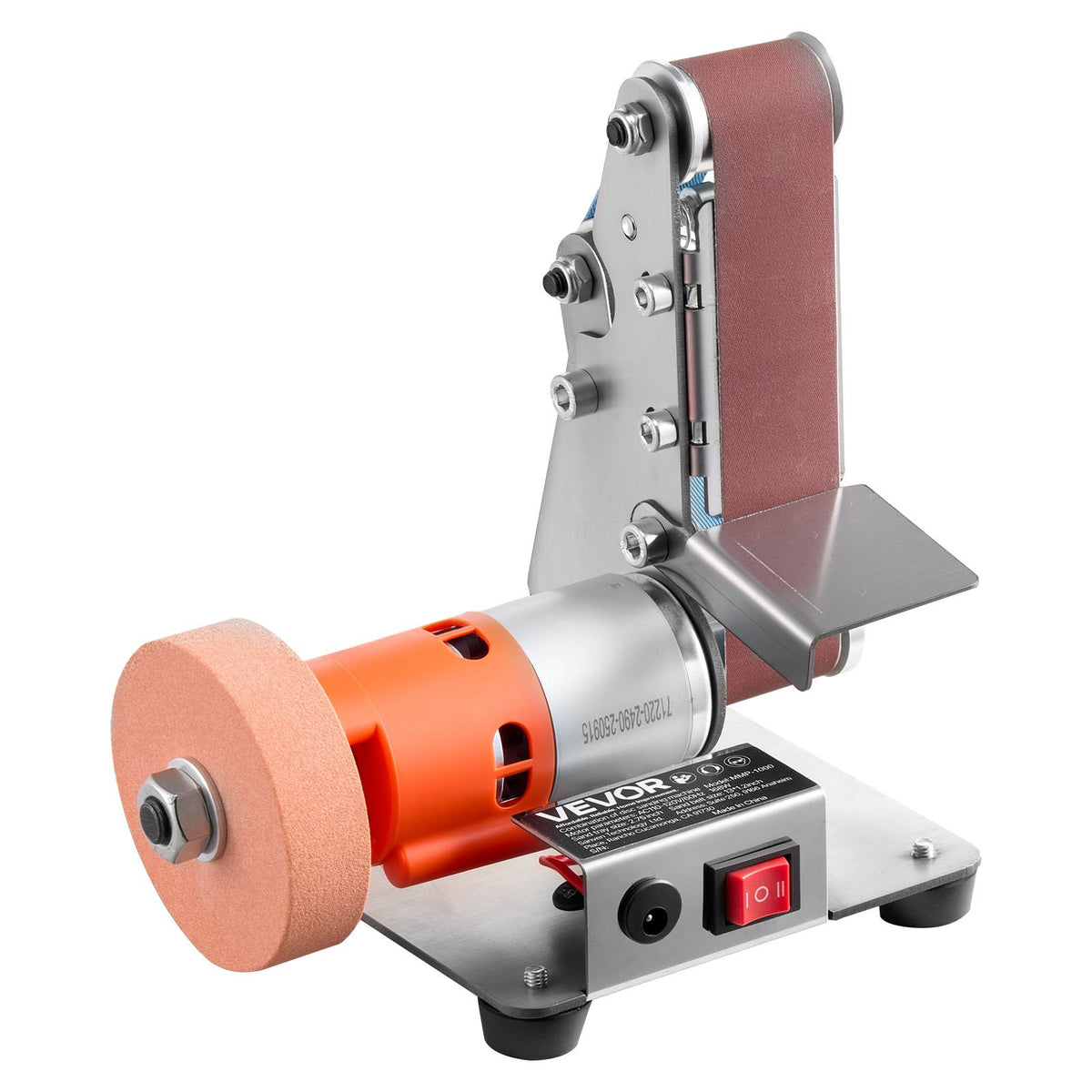 VEVOR 3-in-1 Mini Belt Sander, 13" x 1.2" Sanding Belt, 2.75" Grinding & Polishing Wheel Combo, 7-Speed Adjustable with Forward/Reverse Control for Woodworking, Jewelry Making, Knife Sharpening - DPSGJZHMNDGNUABOE001V1 - view 10