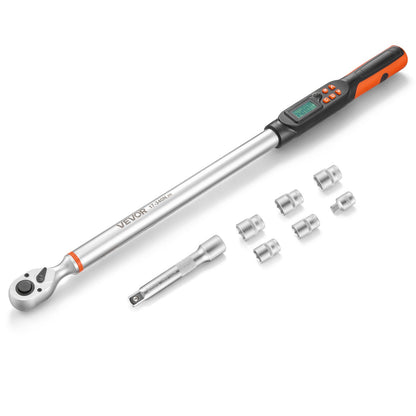 VEVOR Torque Wrench Set 1/2" Drive Digital Torque Wrench 4 Display Units, ±2% Accuracy, LCD Screen, with Buzzer and LED Indicator, with Sockets, Extension Bar, Adapter, for Automotive Repair - DPSXSNLBS125KPV42001V9 - view 1