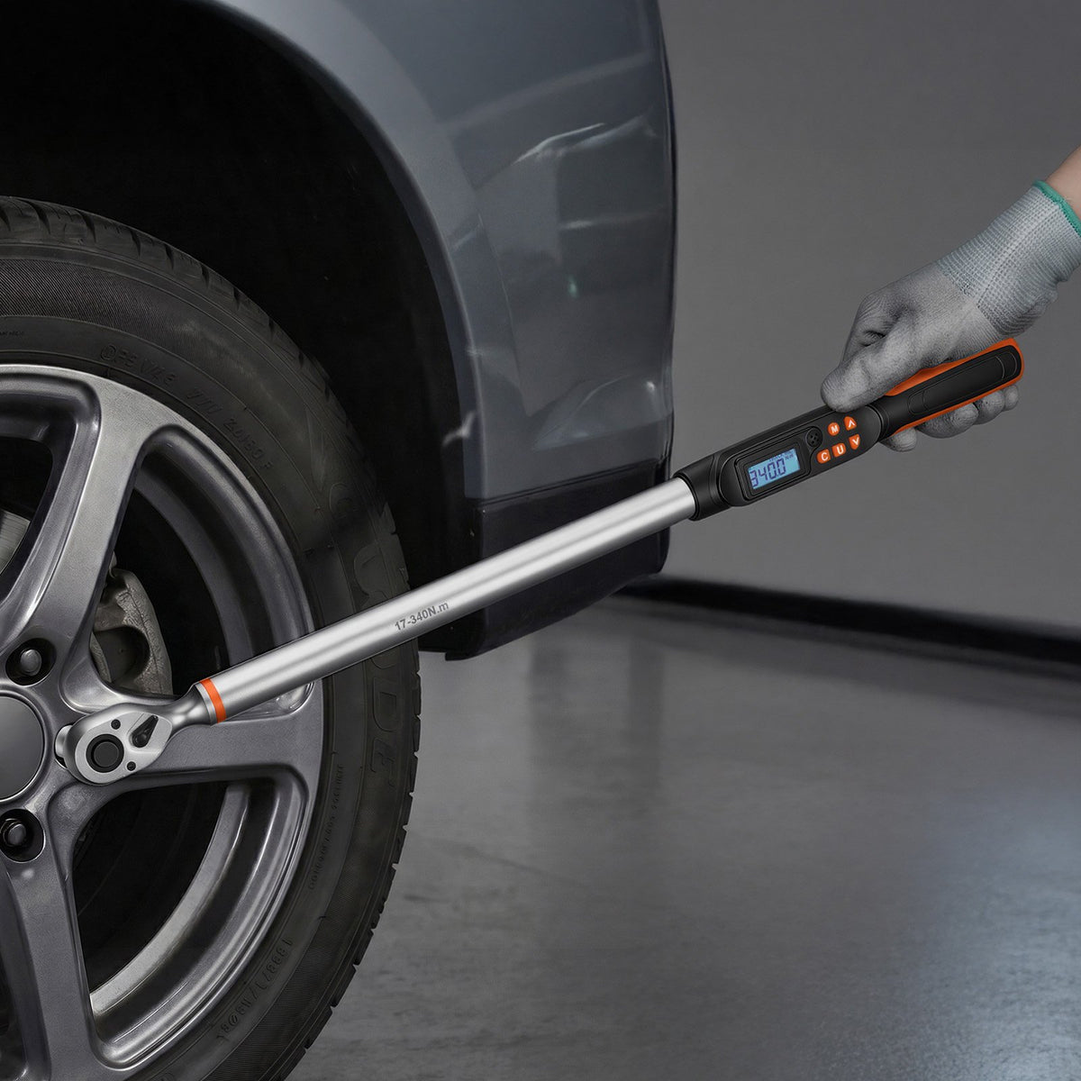 VEVOR Torque Wrench Set 1/2" Drive Digital Torque Wrench 4 Display Units, ±2% Accuracy, LCD Screen, with Buzzer and LED Indicator, with Sockets, Extension Bar, Adapter, for Automotive Repair - DPSXSNLBS125KPV42001V9 - view 9