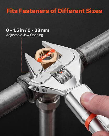 VEVOR Torque Wrench 0-1.5 in Adjustable Jaw Opening Digital Torque Wrench, Open-End Jaw, 4 Display Units, ±2% Accuracy, LCD Screen, with Buzzer and LED Indicator, for Pipe and Automotive Repair - DPSXSNLBS599RKHLE001V9 - view 3