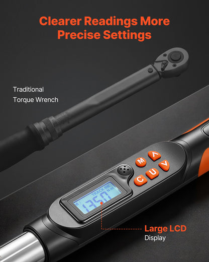 VEVOR Torque Wrench 0-1.5 in Adjustable Jaw Opening Digital Torque Wrench, Open-End Jaw, 4 Display Units, ±2% Accuracy, LCD Screen, with Buzzer and LED Indicator, for Pipe and Automotive Repair - DPSXSNLBS599RKHLE001V9 - view 4