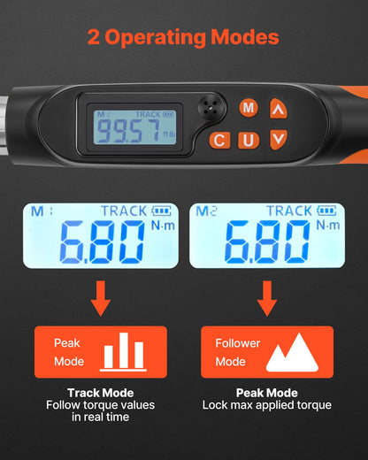 VEVOR Torque Wrench 0-1.5 in Adjustable Jaw Opening Digital Torque Wrench, Open-End Jaw, 4 Display Units, ±2% Accuracy, LCD Screen, with Buzzer and LED Indicator, for Pipe and Automotive Repair - DPSXSNLBS599RKHLE001V9 - view 7