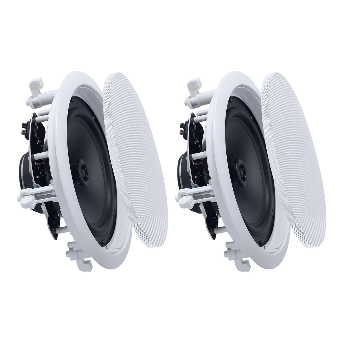 VEVOR In Ceiling Speakers, 8", In-Ceiling & In-Wall Speaker System, Hi-Fi Sound, 150W Peak, 2-Way Flush Mount Speakers, for Damp Humid Placement, Home Theater, Living Room, or Covered Patio, 1 Pair - DPXDSYSQ8YCLN4YP6001V9 - view 1