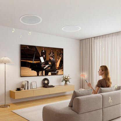 VEVOR In Ceiling Speakers, 8", In-Ceiling & In-Wall Speaker System, Hi-Fi Sound, 150W Peak, 2-Way Flush Mount Speakers, for Damp Humid Placement, Home Theater, Living Room, or Covered Patio, 1 Pair - DPXDSYSQ8YCLN4YP6001V9 - view 9