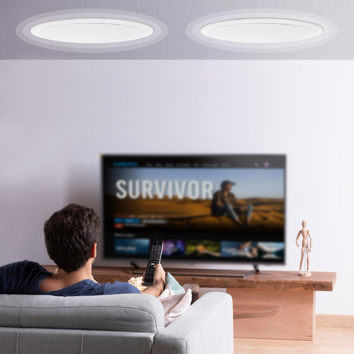 VEVOR 2 PCs 6.5'' Bluetooth in Ceiling Speakers, 150W, Flush Mount Ceiling & in-Wall Speaker System with 8ΩImpedance 89dB Sensitivity, for Home Kitchen Living Room Bedroom or Covered Outdoor Porches - DPXDYSQ65YCLOVPZAV1 - view 9