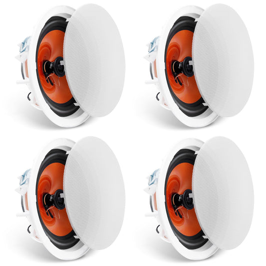 VEVOR 4 PCs 8 Inch in Ceiling Speakers, 100-Watts, Flush Mount Ceiling & in-Wall Speakers System with 8ΩImpedance 89dB Sensitivity, for Home Kitchen Living Room Bedroom or Covered Outdoor Porches - DPXDYSQ8YCSZTSBN5V9 - view 1
