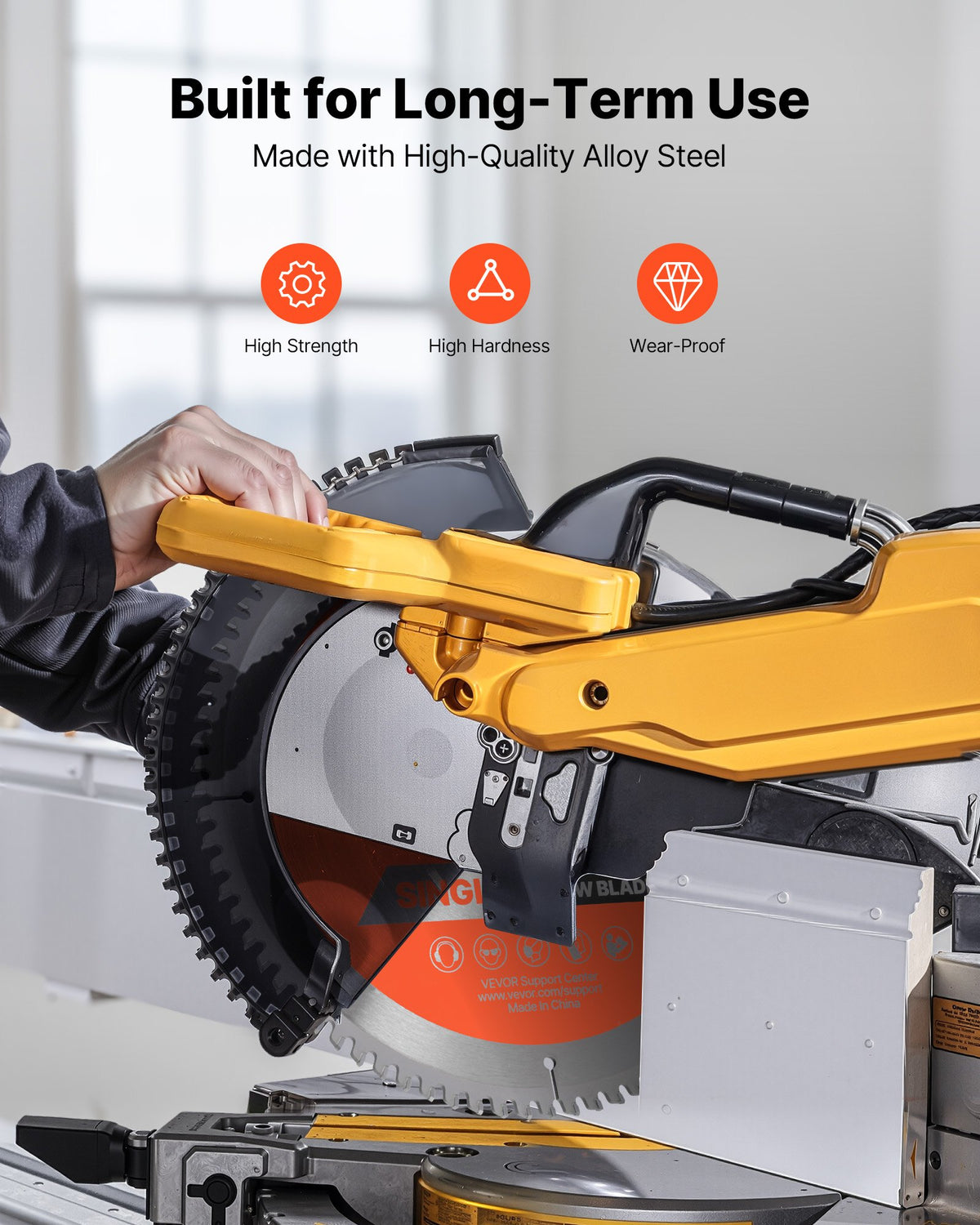 VEVOR Circular Saw Blade, 10 inch Diameter, 80 Sharp Alloy Teeth, 5/8 inch Arbor, Fine Finish, Aluminum Cutting Blade for Circular Saw, with Noise-Reducing Heat Vents, for Cutting Steel and Metal - DPYJPDPQDCL24296Z001V0 - view 5