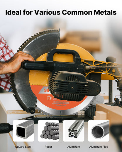 VEVOR Circular Saw Blade, 10 inch Diameter, 80 Sharp Alloy Teeth, 5/8 inch Arbor, Fine Finish, Aluminum Cutting Blade for Circular Saw, with Noise-Reducing Heat Vents, for Cutting Steel and Metal - DPYJPDPQDCL24296Z001V0 - view 7