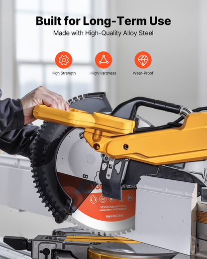 VEVOR Circular Saw Blade, 14 inch Diameter, 72 Sharp Alloy Teeth, 1 inch Arbor, Fine Finish, Metal Cutting Blade for Circular Saw, with Noise-Reducing Heat Vents, for Cutting Steel and Aluminum - DPYJPDPQDCL30L7C6001V0 - view 5