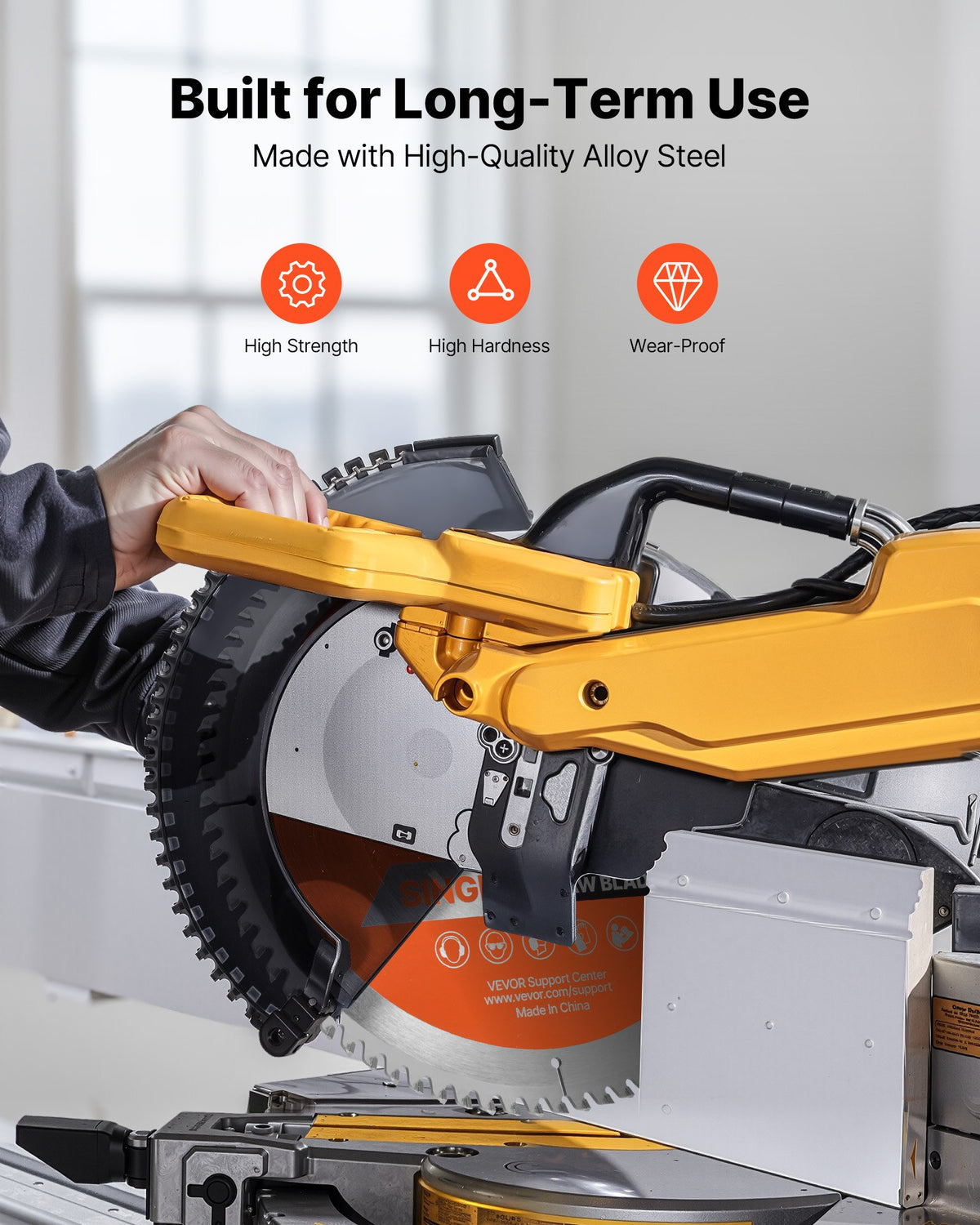 VEVOR Circular Saw Blade, 12 inch Diameter, 80 Sharp Alloy Teeth, 1 inch Arbor, Fine Finish, Wood Cutting Blade for Circular Saw, with Noise-Reducing Heat Vents, for Cutting Plywood, OSB, Hardwood - DPYJPDPQDCL3UOXF5001V0 - view 5