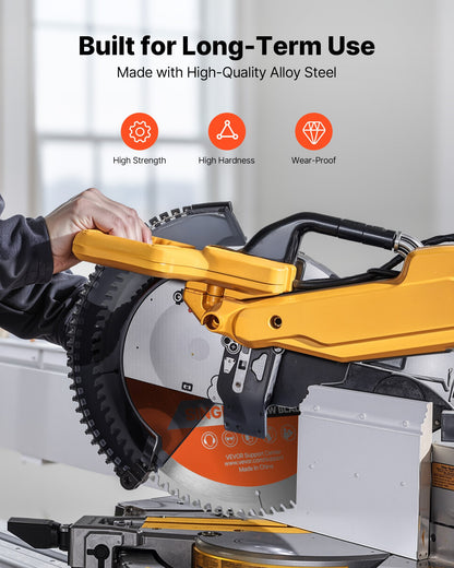 VEVOR Circular Saw Blade, 12 inch Diameter, 80 Sharp Alloy Teeth, 1 inch Arbor, Fine Finish, Wood Cutting Blade for Circular Saw, with Noise-Reducing Heat Vents, for Cutting Plywood, OSB, Hardwood - DPYJPDPQDCL3UOXF5001V0 - view 5