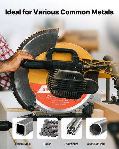VEVOR Circular Saw Blade, 7-1/4 inch Diameter, 48 Sharp Alloy Teeth, 5/8 inch Arbor, Fine Finish, Metal Cutting Blade for Circular Saw, with Noise-Reducing Heat Vents, for Cutting Steel and Aluminum - DPYJPDPQMZP1E8QB6001V0 - view 7