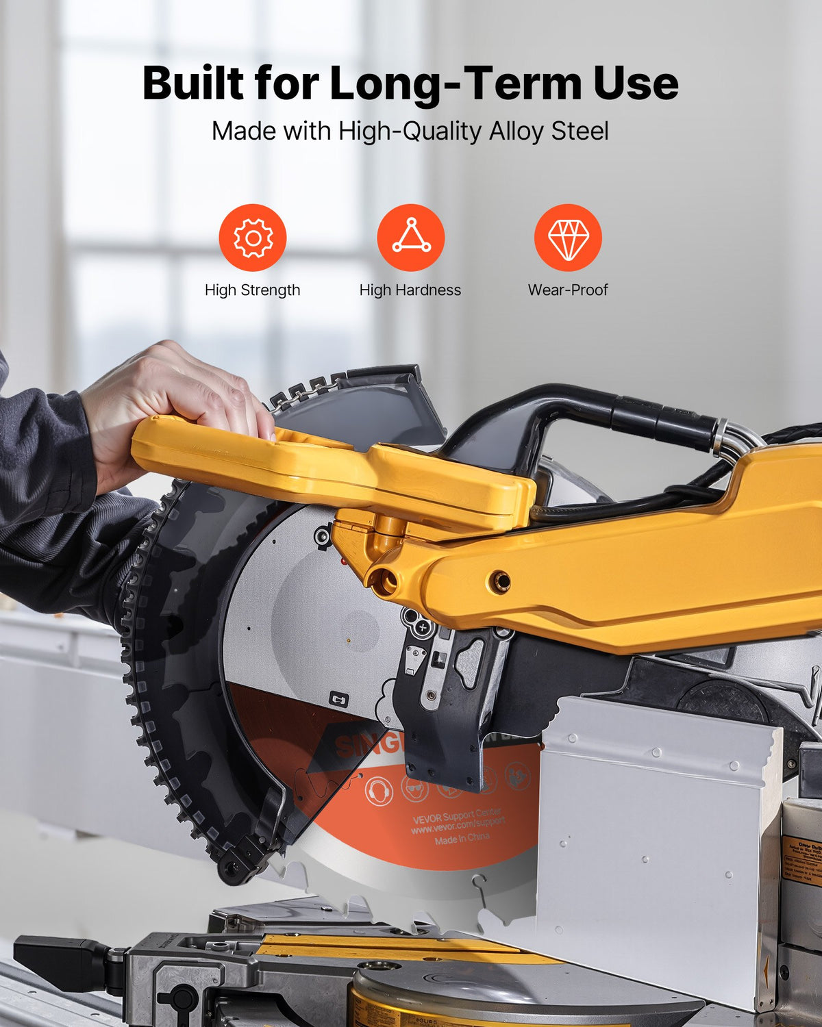 VEVOR Circular Saw Blade, 10 inch Diameter, 24 Sharp Alloy Teeth, 5/8 inch Arbor, Fine Finish, Wood Cutting Blade for Circular Saw