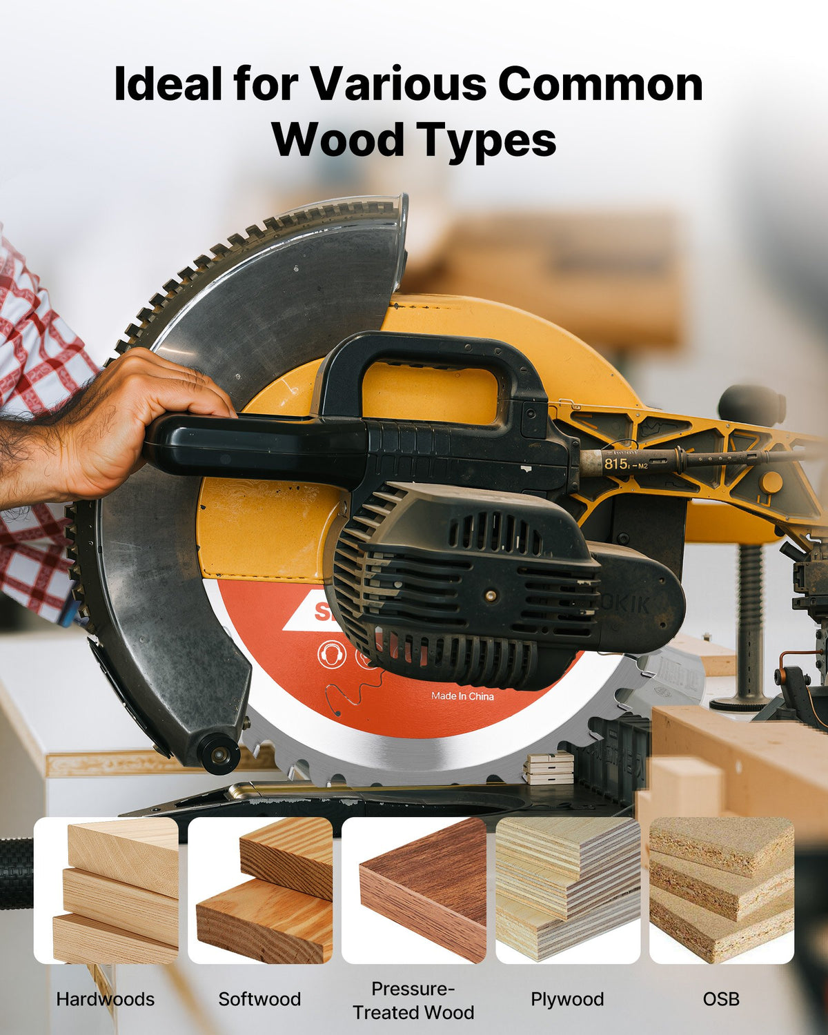 VEVOR Circular Saw Blade, 8 inch Diameter, 42 Sharp Alloy Teeth, 1 inch Arbor, Fine Finish, Wood Cutting Blade for Circular Saw, with Noise-Reducing Heat Vents, for Cutting Plywood, OSB, and Hardwood - DPYJPDPQMZP2PIFMS001V0 - view 7